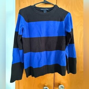 French Connection Black and Blue Crewneck Sweater
